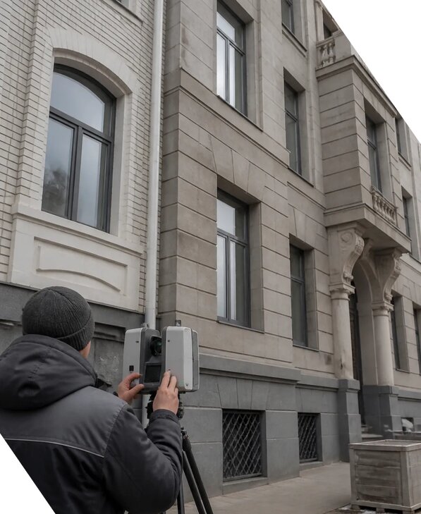 Лазерное сканирование фасадов зданий для обследования в Красном Сулине